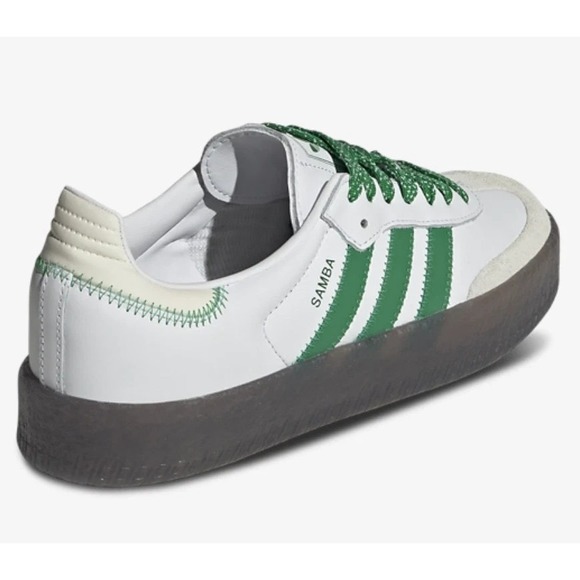Adidas Sambae Women's Size 7.5 White Green Gum Shoes - IE9105 - NEW - Picture 3 of 5